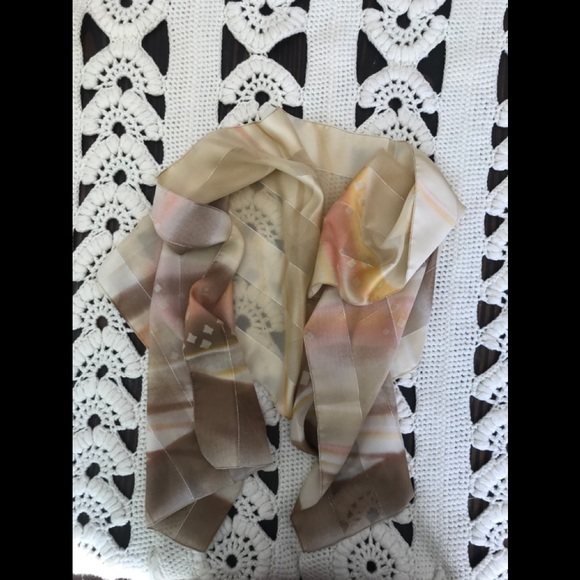 Vintage Abstract Pattern Dress Scarf Silver Strips - Picture 8 of 12